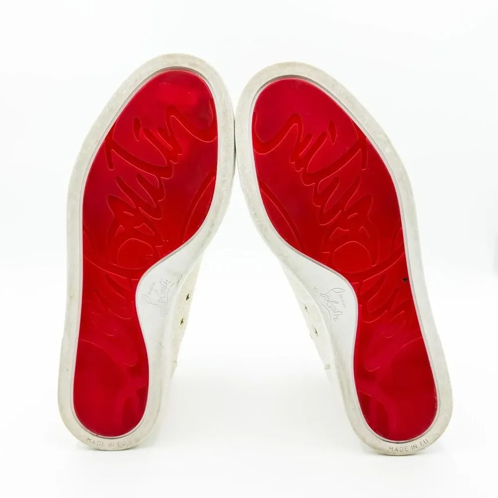 Christian Louboutin Bip Bip Orlato High Top White Floral Sneakers EU 37 US 7